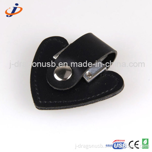 Fashion Love Shape Leather USB Flash Drive Jl039